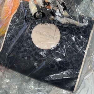 Coach Navy and Cream Tote Bag